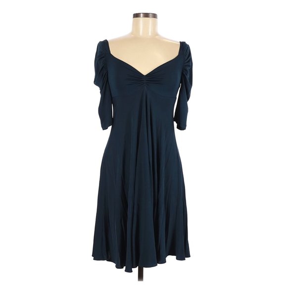 JUST CAVALLI Teal Blue Matte Jersey Dress sz 42/6 - Picture 9 of 10